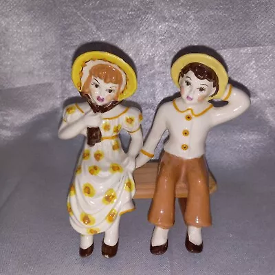 Jack & Jill Figurines With Bench Ceramic Arts Studio USA 1940-50s Shelf Sitters • $49.50