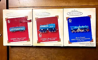 Hallmark Lionel Blue Comet 400ESteam Locomotive 400T Oil Tender & Passenger Car • $21.75