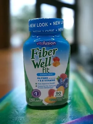 Vitafusion Fiber Well Fit Fiber + B VitaminGummies Peach/Berry 90 Ct Exp 03/2025 • $15.99