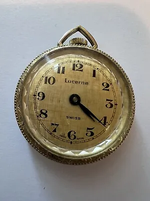 Vintage Lucerne Pendant Watch  Swiss Made Gold Tone - Working Condition • $20