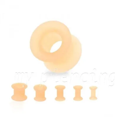 PAIR Flexible Double Flare Silicone Earskin Flesh Tone Tunnel Ear Plugs 6G-00G • $7.89