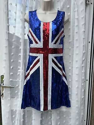 All That Glitters Union Jack Costume Dress Sm-Medium /  Uk 10/12 Festival/ Geri • £22