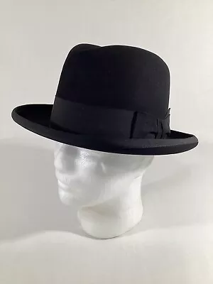 JOHN B. STETSON “The Stetson Special” Vtg. Black Trilby Style Hat Sz 7 #G198123 • $55.50