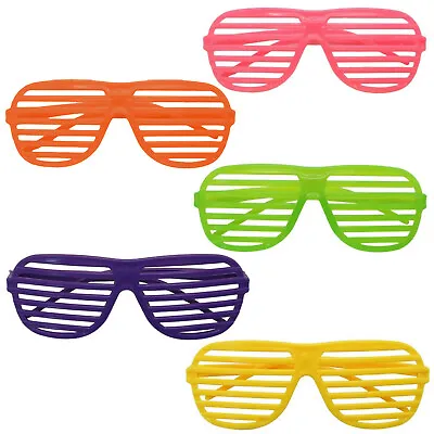 80's Neon Shutter Shades Glasses Retro Sunglasses Clubbing Night Out Hen Party  • £2.99