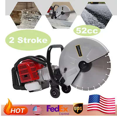 Gas Concrete Cut Off Saw 2 Stroke 52 CC Cement Masonry Wet Dry Saw Cutter+Blade • $230.14