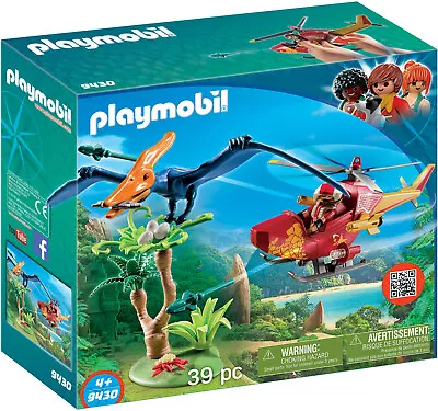 PLAYMOBIL The Explorers Helicopter And Pteranodon 9430 Dinosaurs • $58.95