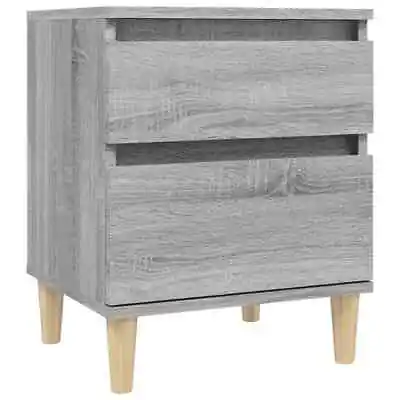 Wooden Bedside Table Drawers Storage Side Shelf Cabinet Bedroom Nightstand Grey • $76.48