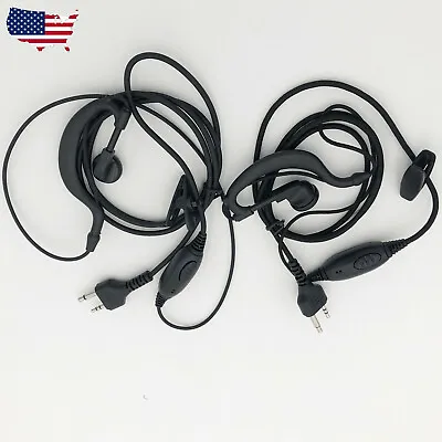 2X With PTT MIc Headsets/Earpiece For Midland 2/Two Way Radio Walkie Talkie • $8.99