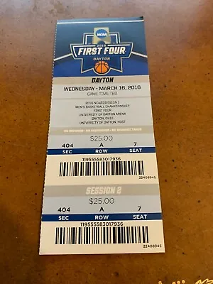 2016 NCAA Championship First Four Full Basketball Ticket Michigan Wolverines  • $22.61