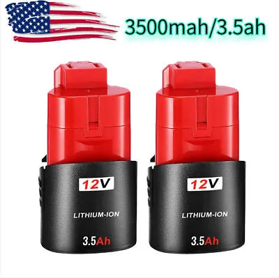 2X 3.5Ah For Milwaukee Battery For M12 Lithium Cordless 12V 48-11-2420 Capacity • $16.88