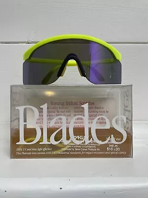 Vintage Oakley Blades Sunglasses 1988 USA Iridium Mirror Purple Yellow MINT • $650