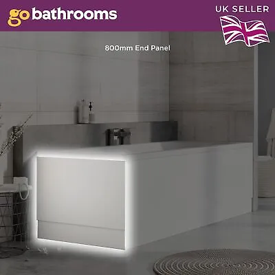 White Matt MDF 800mm Adjustable Bathroom End Bath Panel  | Can Cut To Size • £66.94