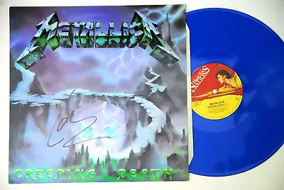 Metallica Lars Ulrich Hand Signed Blue Marbled Vinyl 1986 Creeping Death 12  • $595.62