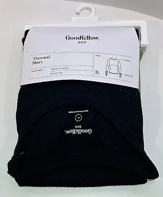 NEW- Goodfellow & Co Men's Long Sleeve Thermal Undershirt  - Size XL - Black • $12.25