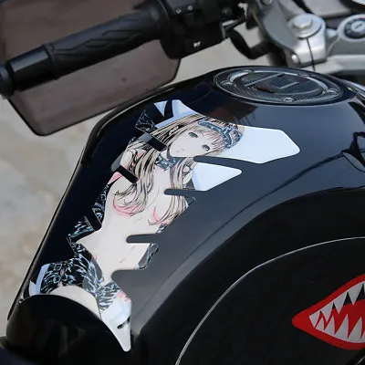 Anime Sexy Girl Motorcycle Reflective Oil Fuel Tank Pad Protector Sticker Decal • $6.66