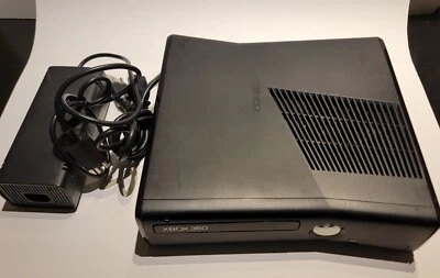 $40 • Buy Console+Powerbrick Black Microsoft Xbox 360 Slim S Tested/Working No Hard Drive
