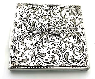 Vintage Italian 800 Silver Engraved Compact • $129.99