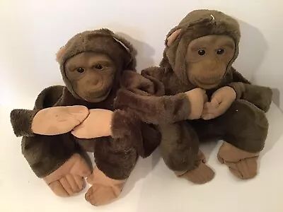 Lot Of 2 Vintage Monkey Chimp  Plush Stuffed Animal Long Arms Play Toy Puppet • $38.55