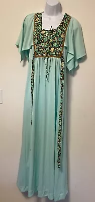 Vintage 70's Maxi Dress Mint Green Small Size • $31