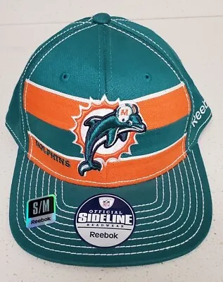 Reebok Miami Dolphins NFL Sideline On-field Small Medium Flex Cap Hat Fix Max 70 • $24.99