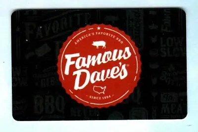 FAMOUS DAVE'S Classic Logo 2020 Gift Card ( $0 )  • £2.41