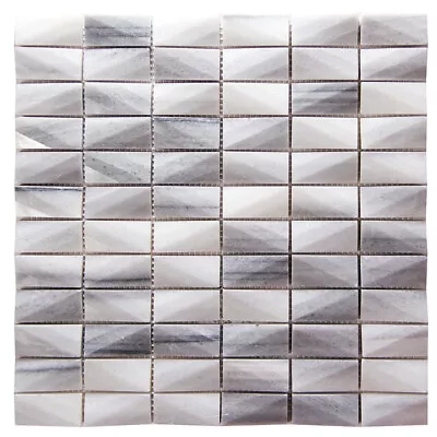 Honed Marble Tile Diamond Geometric Kitchen Bathroom Fireplace Backsplash White • $48.94