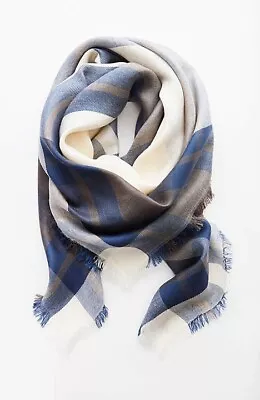 J.Jill ~ NEW Gorgeous Textured Plaid Square Scarf ~ Cream Multi ~ NWT (2F10) • $49