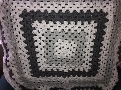 Beautiful New Handmade Crochet Baby Blanket/afghan  White/charcoal/light Gray • $24.99