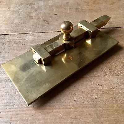 Vintage Brass Toilet Door Lock SLIDER Vacant Engaged Antique Latch BOLT • $80.15