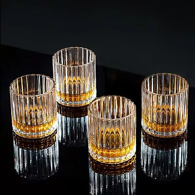 Whiskey Glasses For Men Bourbon Glass 10oz Cocktail Glasses Set Of 4 Rocks... • $28.04