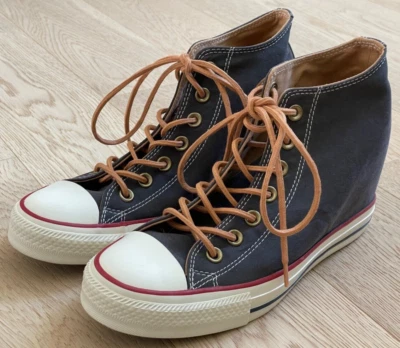 $64.99 • Buy CONVERSE All Star  Lux High Top Hidden Heel Wedge Sneakers Gray Women's 8.5 EUC