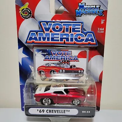 1:64 2004 Muscle Machines Vote America ’69 CHEVELLE • $3.75