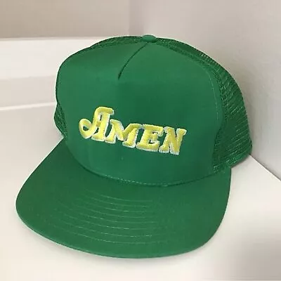 Vintage Snap Back AMEN Truckers Cap NEW Masters Colors Augusta Golf • $33