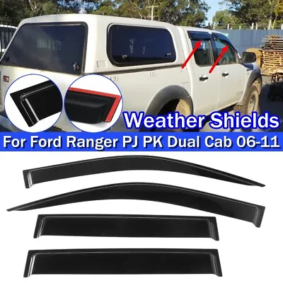 4pcs Weathershields Weather Shields Visor For Ford Ranger PJ PK Dual Cab 2006-11 • $42.12