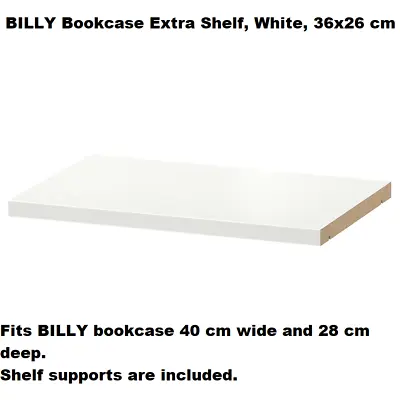 IKEA BILLY Bookcase Extra Shelf White 36x26cm Unit Storage Organiser Shelves New • £18.11