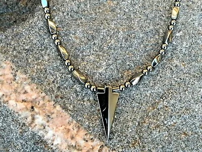 $48.44 • Buy 100% Magnetic Hematite Arrow NECKLACE STRONG Clasp Religious Men’s Women’s 