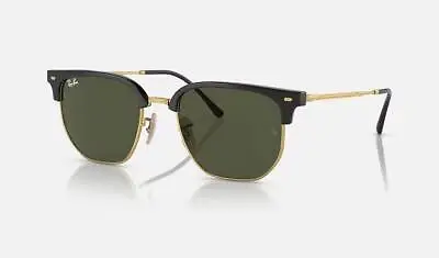 Ray-Ban New Clubmaster Black On Gold/Green Classic 51mm Sunglasses RB4416 601/31 • $104.98