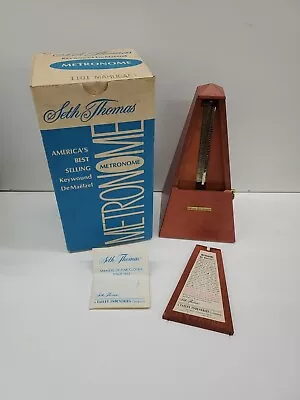 Seth Thomas General Time 4.5x9 Metronome #1101 Mahogany Key Wound Original Box • $49.99