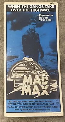 VTG ORIGINAL 1979 MAD MAX MOVIE POSTER PRINT 28x13 AUSTRALIA RELEASE RARE SHRINK • $325
