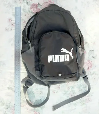$13.99 • Buy Puma Backpack - Black/Charcoal Colour - 2 Zipper Compartments - Preowned - VGC 