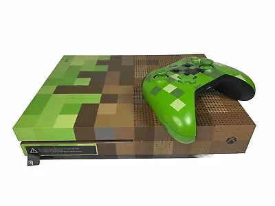 Microsoft Xbox One S Minecraft Limited Edition Bundle Green & Brown Console • $259.99