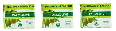 Palmolive Naturals Moisture Care Olive & Milk  Bar Soaps 4 Units In 1 Pack X 3 • £9.70