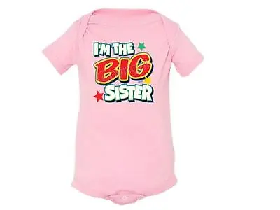 I'M The Big Sister With Green LAP Shoulder Creepers RABBIT SKINS Newborn To 24Mo • $6.95