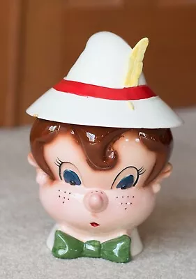 Rare Vintage 1950s Metlox Poppytrail PINOCCHIO Hand Painted Cookie Jar! • $50