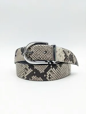 MICHAEL KORS Reversible Genuine Leather Women's Belt-MEDIUM- Snake To Black Logo • $25.89