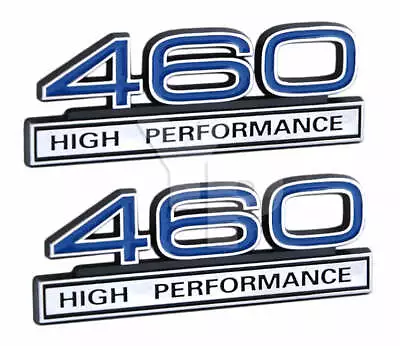 460 7.5 Liter Engine High Performance Emblems In Blue & Chrome - 4  Long Pair • $22.67