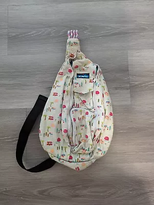 Kavu Rope Sling Bag Crossbody Backpack Surf Camp Palm Trees Blue Beach Outdoor  • $24.95