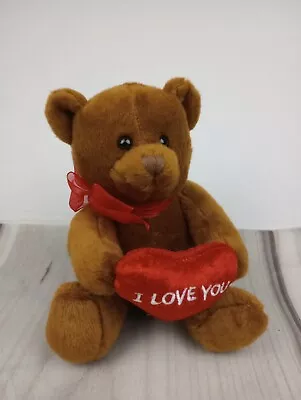 Anico Teddy Bear Plush 6.5   I Love You Heart Brown Soft Stuffed Animal Toy • $15.20