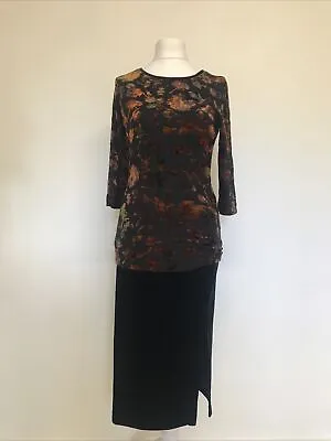 St Michael Vtg Velvet Jacquard Evening Dress Size 8/10 • £15