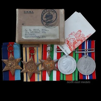 £94.99 • Buy WW2 Group Of 5 Medals Inc Africa & Italy Stars, Issue Box, Royal Air Force